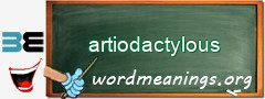 WordMeaning blackboard for artiodactylous